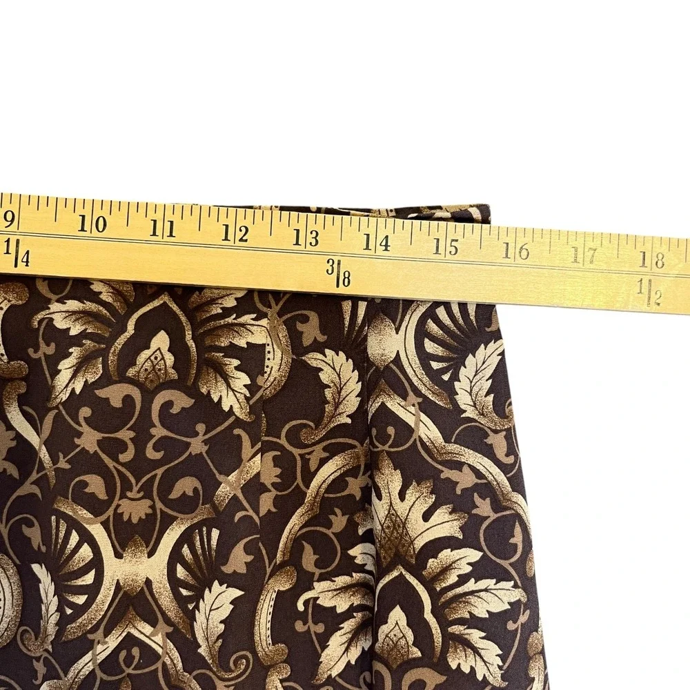 Talbots Silk Maxi Skirt 12 Brown Damask Baroque Regencycore VTG 90s Old Money